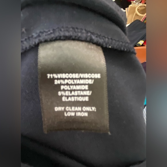 NWOT Lafayette 148 NY Dark Navy Elastic Waist Pull On Viscose Stretch Pants Sz S - Picture 4 of 16